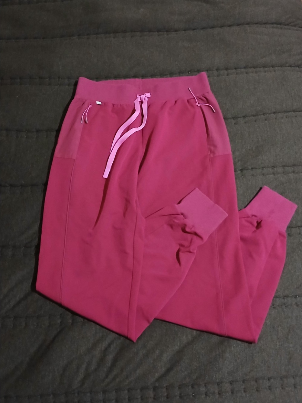 Figs Scrub Dark Magenta Boston Slim Joggers XS